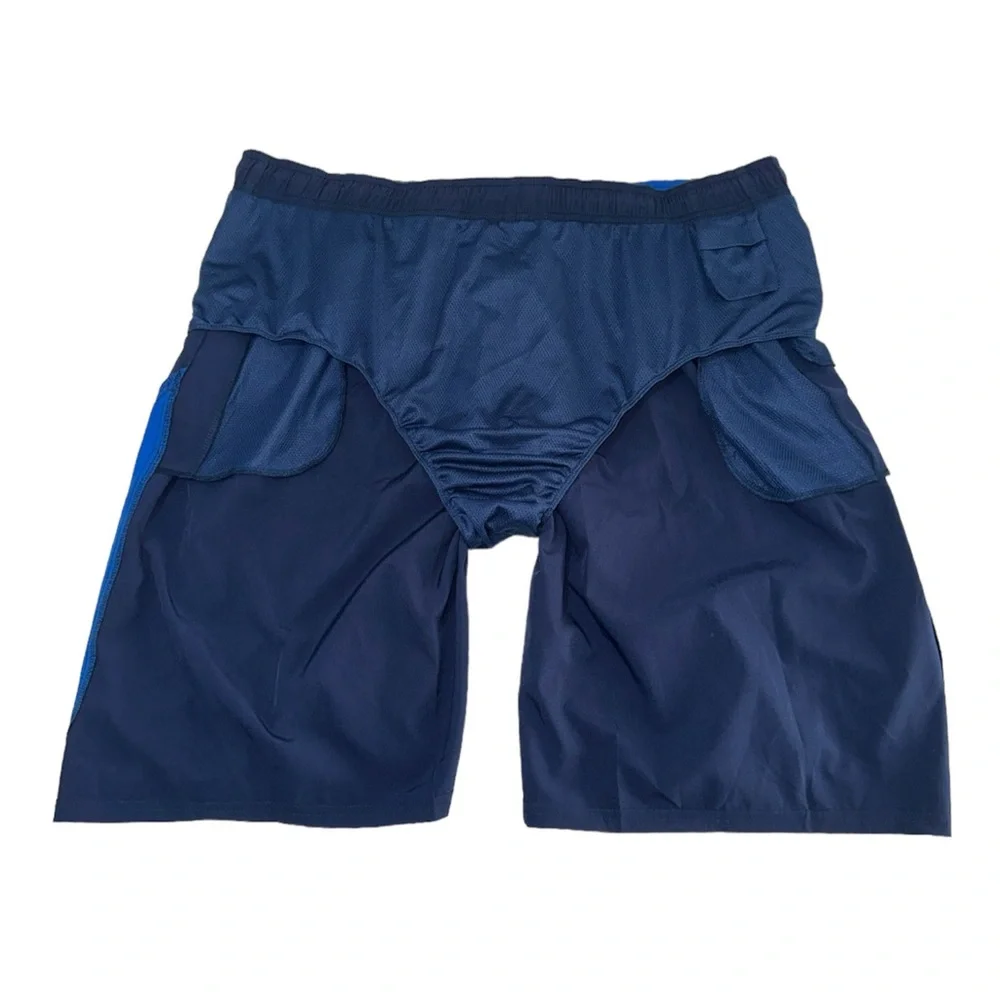 NWT Nike Men's Swim Trunks 4XLT Contend Water-Repellent Colorblocked Navy Blue - Picture 8 of 13